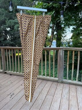 Urban Outfitters Yellow Patterned Track Pants with Side Stripe